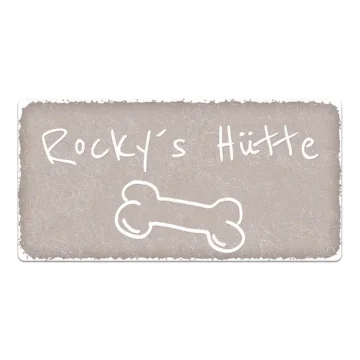 Vintage Schild mit Wunschtext taupe 30 x 15 cm