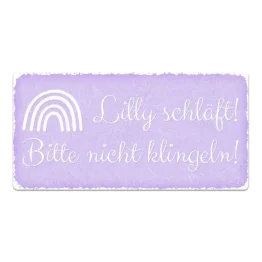 Vintage Schild mit Wunschtext violett 30 x 15 cm