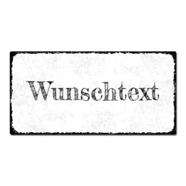Vintage Schild mit Wunschtext weiß | 30 x 15 cm