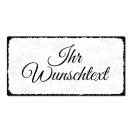 Vintage Style - Blechschild selbst gestalten weiß | 20 x 10 cm