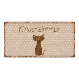 Vintage Türschild Pünktchen mit Wunschtext cappuccino 30 x 15 cm