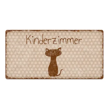 Vintage Türschild Pünktchen mit Wunschtext cappuccino 30 x 15 cm