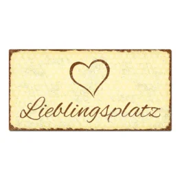 Vintage Türschild Pünktchen mit Wunschtext gelb 30 x 15 cm