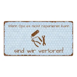 Vintage Türschild Pünktchen mit Wunschtext hellblau 30 x 15 cm