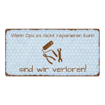 Vintage Türschild Pünktchen mit Wunschtext hellblau 30 x 15 cm