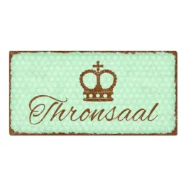 Vintage Türschild Pünktchen mit Wunschtext mint 30 x 15 cm