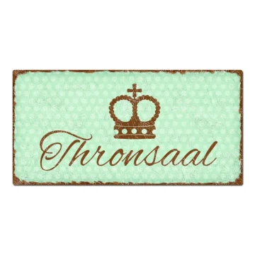 Vintage Türschild Pünktchen mit Wunschtext mint 30 x 15 cm