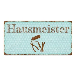 Vintage Türschild Pünktchen mit Wunschtext türkis 30 x 15 cm