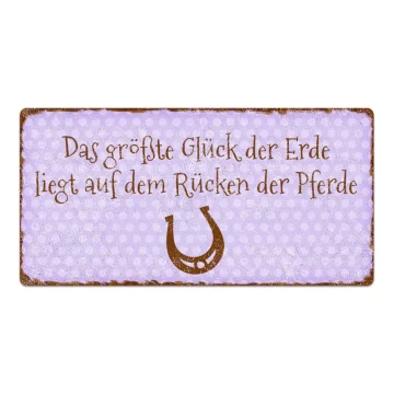 Vintage Türschild Pünktchen mit Wunschtext violett 30 x 15 cm