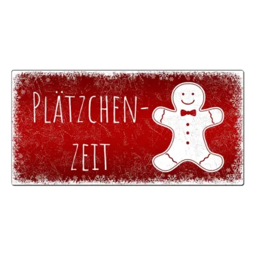 Weihnachtliches Schild mit individuellem Wunschtext - Farbe rot - Format 20 x 10 cm