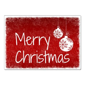 Weihnachtliches Schild mit individuellem Wunschtext - Farbe rot - Format A4 (29,7 x 21 cm)