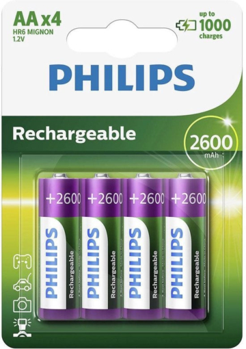 Wiederaufladbare Philips AA-Batterien
