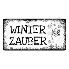 Winterdeko Schneeflöckchen - Schild mit Wunschtext - Farbe weiß - Format 30 x 15 cm