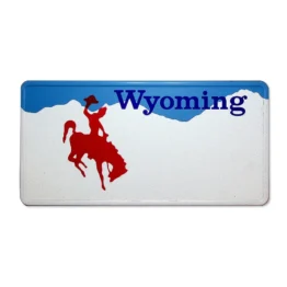 Wyoming Plate mit Reiter mit individuellem Wunschtext in Folienschrift