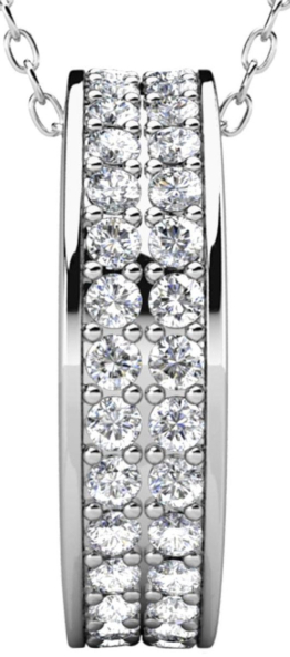 Yolora Damen-Halskette mit Anhänger - Kalpa Camaka Kristalle - Silber - 18K Weißgold vergoldet - Damen-Halskette Silber - Schmuck - Halskette - Luxuriöse Geschenkbox - Geschenkbox - Exklusive Geschenkbox - Schöne Geschenkverpackung