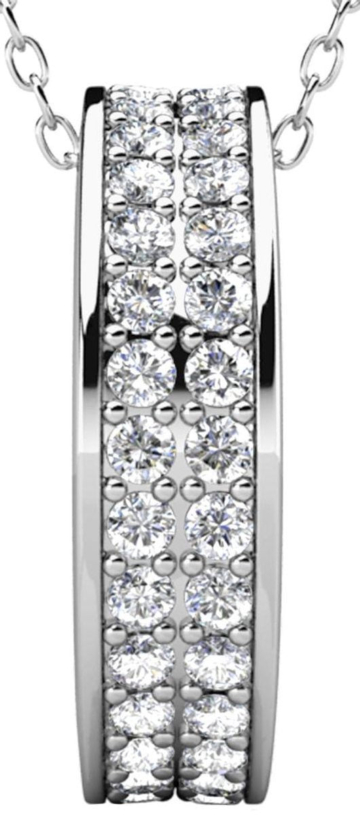 Yolora Damen-Halskette mit Anhänger - Kalpa Camaka Kristalle - Silber - 18K Weißgold vergoldet - Damen-Halskette Silber - Schmuck - Halskette - Luxuriöse Geschenkbox - Geschenkbox - Exklusive Geschenkbox - Schöne Geschenkverpackung