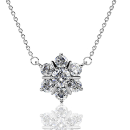 Yolora Damen-Halskette mit Anhänger - Kalpa Camaka Kristalle - Silber - 18K Weißgold vergoldet - Damen-Halskette Silber - Schmuck - Halskette - Luxuriöse Geschenkbox - Geschenkbox - Exklusive Geschenkbox - Schöne Geschenkverpackung