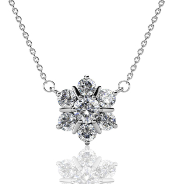 Yolora Damen-Halskette mit Anhänger - Kalpa Camaka Kristalle - Silber - 18K Weißgold vergoldet - Damen-Halskette Silber - Schmuck - Halskette - Luxuriöse Geschenkbox - Geschenkbox - Exklusive Geschenkbox - Schöne Geschenkverpackung