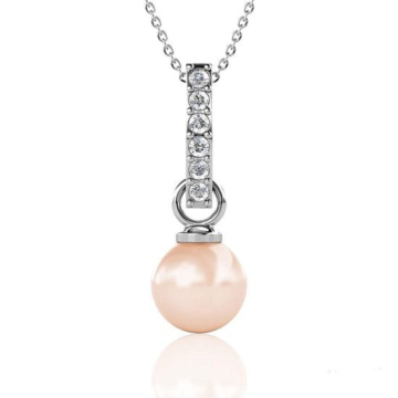 Yolora Damen-Halskette mit Anhänger - Kalpa Camaka Perle und Kristalle - Silber - 18K Weißgold vergoldet - Damen-Halskette Silber - Schmuck - Luxuriöse Geschenkbox - Geschenkbox - Exklusive Geschenkbox - Schöne Geschenkverpackung