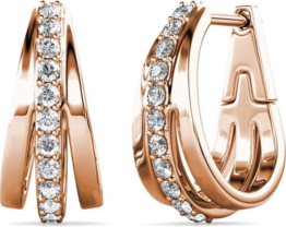 Yolora Damen Ohrringe mit Kalpa Camaka Kristallen - Farbe Rose - 18K Rose Gold vergoldet - Damen Ohrringe Rose Gold - Schmuck - Luxuriöse Geschenkbox - Geschenkbox - Exklusive Geschenkbox - Schöne Geschenkverpackung