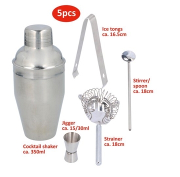 alpina Cocktail Set - Cocktail Shaker - im Geschenkkarton - 5-teilig - Edelstahl