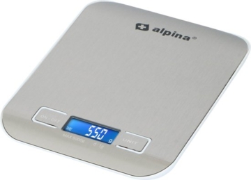 Alpina Digitale Küchenwaage - bis zu 5 Kilo - Edelstahl