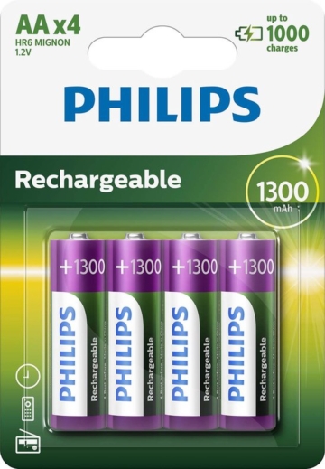 Philips AA-Akkus - 4 Stück - 1300 mAh