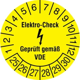 Prüfplakette »Elektro-Check - Geprüft gemäß VDE«