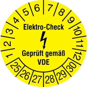Prüfplakette »Elektro-Check - Geprüft gemäß VDE«