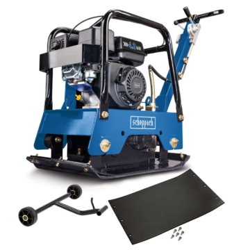 Rüttelplatte HP2500S Scheppach - 6,5 PS | 125kg | 30000N | inkl. Gummimatte & Fahrvorrichtung
