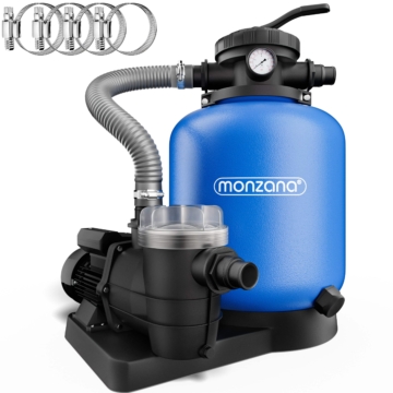 Sandfilteranlage 13200 L/h mit Vorfilter und XXL Tank