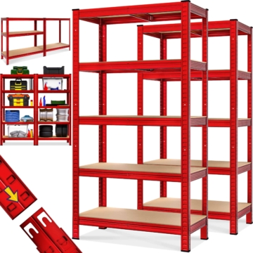Schwerlastregal 2er-Set Rot 180x90x40cm 875kg