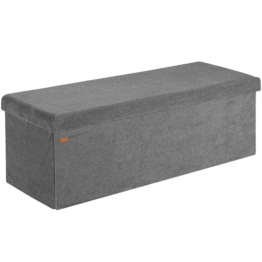 Sitzbank Anthrazit Cord 114x38x38cm MDF faltbar