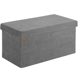 Sitzbank Anthrazit Cord 76x38x38cm MDF faltbar
