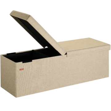 Sitzbank Beige 115x38x38cm mit Klappdeckel