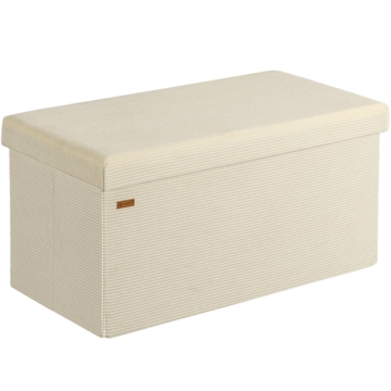 Sitzbank Beige Cord 76x38x38cm MDF faltbar