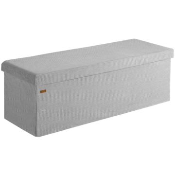 Sitzbank Grau Cord 114x38x38cm MDF faltbar
