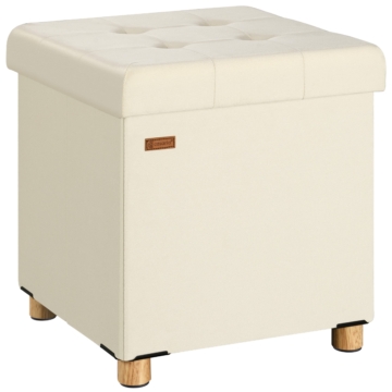 Sitzhocker Beige Samt 42x38x38cm faltbar