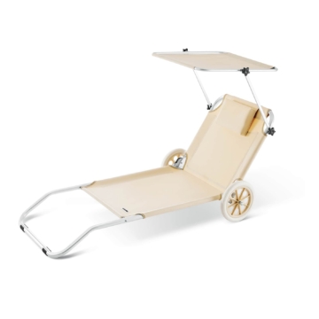 Sonnenliege Kreta Beige Alu mit Rollen