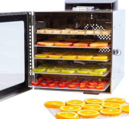Vita5 Nobel S Food Dehydrator - Dörrgerät - Edelstahl - 24-Stunden-Timer - 30-90Â°C - 400 Watt - LED-Kontrollfeld - Dehydrator - 6 Schichten