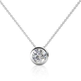 Yolora Damenhalskette mit Anhänger - Kalpa Camaka Kristall - Silber - 18K Weißgold vergoldet - Damenhalskette Silber - Halskette - Geschenkbox - Geschenk zum Muttertag