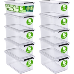 Aufbewahrungsbox Transparent 10er-Set 30x20x12cm 5L