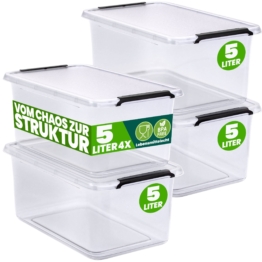 Aufbewahrungsbox Transparent 4er-Set 30x20x12cm 5L