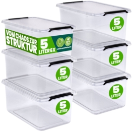 Aufbewahrungsbox Transparent 6er-Set 30x20x12cm 5L