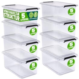 Aufbewahrungsbox Transparent 8er-Set 30x20x12cm 5L