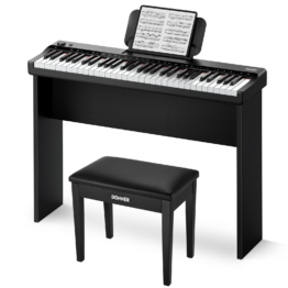 Donner DK-10S Elektronisches Keyboard, Keyboard + Klavierhocker