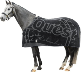 EQUEST Pferdedecke - Dralon Globe Edition - 181x177x1 cm - Schwarz