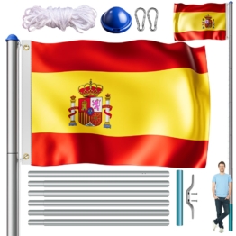 Fahnenmast Alu 650cm inkl Spanien-Flagge