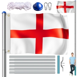Fahnenmast Alu 650cm mit England/UK-Flagge