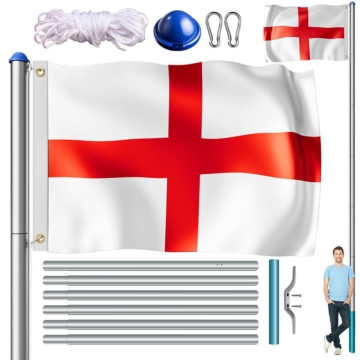 Fahnenmast Alu 650cm mit England/UK-Flagge